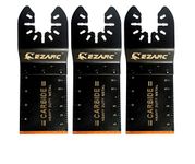 EZARC Carbide Oscillating Multitool Saw Blades for Hard Material, Metal, Stainless Steel Nails, High Alloy Screws and Bolts, 3-Pack