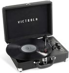 Victrola VSC-400SB-BLK Journey+ Dual Bluetooth Portable Suitcase Turntable (Black)