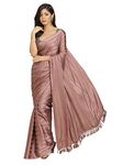 Womanista Women's Striped Satin Sarees (TI2879_Mauve)