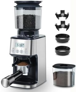 Homtone Elektrisch Kaffeemühle für Siebträger, Kaffeemühle mit 51 Mahlgrade, Coffee Grinder für Espresso/Tropfkaffee/French Press, Edelstahl-Kegelmahlwerk, Antistatik-Einsatz, 160W