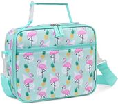 Lunch Box Bag for Kids,VASCHY Reusable Insulated Lunch Box Containers Coolers for Toddler Boys and Girls with Detachable Shoulder Strap for Daycare School Flamingo