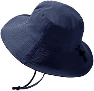 Waterproof Bucket Rain Hat for Men Women Wide Brim Sun Protection Packable Boonie Hat Outdoor Beach Safari Fishing Hat, Navy Blue, One Size