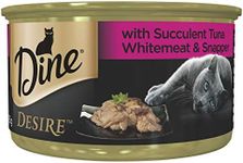 DINE DESIRE Adult Grain Free Wet Cat Food Tuna Whitemeat & Snapper 85g Can, 24 Pack