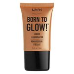 NYX Professional Makeup Born to Glow Liquid Illuminator, Liquid Shimmer Makeup, Highlighter, Foundation Base, Vegan Formula, Shade: Pure Gold