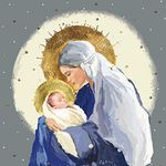 Ling Design Charity Christmas Cards - Madonna and Child with Gold Foil Details - Eco-Friendly - Pack of 10 Cards