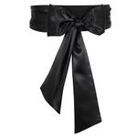 JASGOOD Long Sash Dress Belt for Women Wedding Bridesmaid Sash Dress Belt,Black