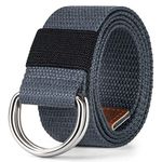 maikun Men's Canvas Belt (belt1074-13in_Dark Grey)