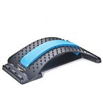 Back Stretching Device,Back Massager for Bed & Chair & Car,Multi-Level Lumbar Support Stretcher Spinal, Lower and Upper Muscle Pain Relief(Black/Blue)