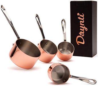 Stainless Steel Copper Plated Measuring Cup Set of 4 | Cooking & Baking Measuring Cups Kit | Liquid & Dry Ingredients | Decorative Quality Kitchen Tool | Great Gifting Idea