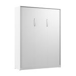 Bestar Claremont 65W Queen Murphy Bed in White, Sleeping Arrangement for Multipurpose Area, Bedroom, Guest Room, or Living Room