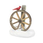 Department 56 Accessories for Village Collections Cardinal Sitting on Christmas Wagon Wheel Figurine, 2.5 Inch, Multicolor