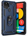 GREATRULY Ring Kickstand Phone Case for Google Pixel 5 (2020),Heavy Duty Dual Layer Drop Protection Case for Pixel 5,Hard Shell + Soft TPU + Ring Stand Fits Magnetic Car Mount,Blue