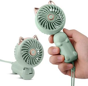 Mini ventilateur portable avec batterie rechargeable et 3 vitesses, électrique personnel mignon pour filles/femmes/enfants en plein air, pliable pour bureau/table/chambre