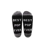 LEVLO Pop Gift Best Pop Ever Socks Father's Day Gift for Dad Uncle Grandpa Mens Birthday Gift (ankle-1)