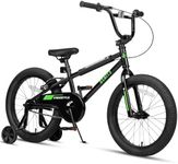 cubsala 18 Inch Little Kids Bike for 5 6 7 8 Years Old Boys Girls Youth BMX Style Bicycle with Training Wheels Coaster & Rear V Brake, Black