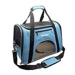 ZaneSun Cat Carrier Dog Carrier Pet Carrier for Small Medium Cats Dogs Puppies of 15 Lbs,Airline Approved Dog Cat Travel Carrier (Medium, Blue)