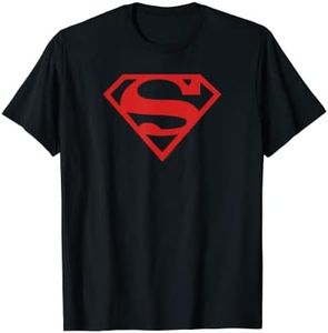 Superman Red on Black Shield Camiseta