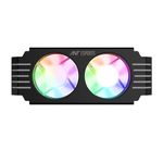 Ant Esports MMR50 RAM Cooler/Radiator Aluminum Heatsink with Dual 50mm 4-Pin PWM & 5V 3-Pin Addressable RGB Cooling Fans for 4 RAM sticks (Black)