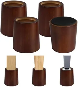 KOIKEY Furniture Raisers Bed Risers - 4 Inch Wooden Circle Heavy Duty Furniture Height Extenders Lifts for Sofa Couch Desk Chair Table Base Raising Space, Convenient Store and Cleaning, Pack of 4