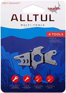 KeySmart AllTul Shark - 4-in-1 Everyday Carry Multi-Purpose Keychain Multitool with Bottle Opener, Wrench, Philips Head, and Flat Head