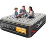 OlarHike Super King Size Airbed, Inflatable Mattress, 182cm x 213cm x 46cm, Air Bed with Built in Pump, Blow Up Mattress, Folding Guest Bed Self Inflating with Flocked Surface for Camping and Home Use