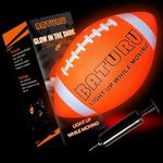 Light Up Football - Glow in The Dark Rubber Ball Toy - Junior NO 6 - Birthday Gift for Boy Kids Teens Youth 8 9 10 11 12 Year Old - Perfect for Catch Game in Backyard Evening, Camping, Beach, Outdoor
