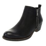 LONDON FOG Women's Tina Ankle Bootie, Black Smoothe, 7 Wide