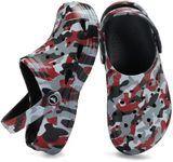 Tormigo Boys Girls Comfortable Garden Clogs | Slip-On Mules Slides Sandals Beach Slipper for Little/Big Kid | Size 3 Camo Red Black