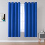 DUALIFE Royal Blue Curtain Panels for Bedroom 63 Inch Length Solid Energy Efficient Grommet Drapes for Boys Room Thermal Insulated 52 W x 63 L Inch 2 Panels