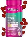 Wellgard Vegan Skin Hair and Nail Vitamins Gummies - Beauty Gummies with Biotin, Zinc, Vitamin A, Selenium, Hair Skin Nails Gummies