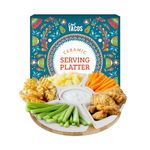 Chef Tacos Ceramic Taco Serving Platter - Divided Serving Tray for Taco Tuesday Lazy Susan Taco Bar - Chip and Dip Serving Set for Party - Appetizer Serving Tray for Salsa, Snacks – Taco Tray 26 cm