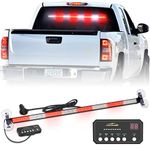 XRIDONSEN 35 inch Traffic Advisor Firefighter Light Bar 144 LED Red White Emergency Lights Warning Flashing Safety Interior Windshield strobe lights w/Directional for Volunteer Vehicles Trucks POV