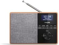 Philips Audio R5505/10 Bluetooth Radio (Wooden Housing, DAB+/FM Radio, 3-Inch Broadband Speaker Driver, Kitchen Timer, Kitchen Radio, Mains or Battery Operated)