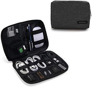 BAGSMART Electronics Organizer Travel Case, Small Travel Cord Organizer Bag for Travel Essentials, Travel Tech Organizer as Travel Accessories for Men Women, Cable Organizer for Phone, SD Card, Black