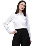 Style Quotient Women Solid White Satin Formal Shirt