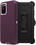 CellPhoneTheory Defender Case for Samsung Galaxy S21 Ultra Belt-Clip Holster Case, Drop Protection Full Body Rugged Heavy Duty Case, Shockproof/Drop/Dust Proof 4-Layer Protective Durable Cover for Samsung Galaxy S21 Ultra 5G (Purple)