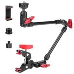 JEBUTU 22"/57cm Magic Arm with Super Clamp, 360° Flexible Camera Desk Mount & Clamp with 1/4" & 3/8" Thread hole, Articulating Boom Arm with 1/4" Screws for Flash, LED Light, Webcam, Action Camera