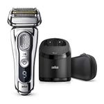 Braun Series 9 9376Cc Latest Generation Electric Shaver, Rechargeable & Cordless Electric Razor for Men - Clean&Charge Station, Fabric Travel Case, 1 Count