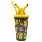 HOX Pokemon 3D Pikachu Heads Sipper Drinks Cup Eco Freindly BPA-Free Plastic School Water Sipper with Removable Straw, Perfect Gift for Minecraft Fan & Collector Officially Licensed Merchandise