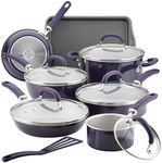 Rachael Ray Create Delicious Nonstick Cookware Pots and Pans Set, 13 Piece, Purple Shimmer