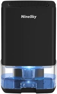 NineSky Dehumidifier for Home, 30oz Water Tank,(300 sq.ft) Dehumidifiers for Bedroom, Bathroom, Basement with 7 Colorful Lights, Auto Shut Off(C1 Black)