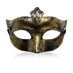 Masquerade Mask Vintage Greek Roman Mask Venetian Retro Masquerade Mask for Halloween Mardi Gras Costume (Gold Queen)