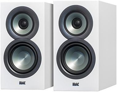 ELAC Uni-FI UB5 Slim Bookshelf Speaker (Finshed Satin White Cabinet, Pair)