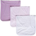 Caden Lane Premium Baby Burp Cloths, Ultra Soft & Absorbent, Gender Neutral for Newborn, Boy & Girl, Essentials for Feeding & Teething, Machine Washable, 3-Pack, Purples