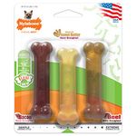 Nylabone FlexiChew Moderate Dog Toys Triple Pack Bacon, Peanut Butter & Beef X-Small/Petite (1 Count)