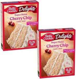 Betty Crocker Delights Super Moist Cherry Chip Cake Mix, 13.25 oz, 2 Pack, Bundled With V2U Utensil Set