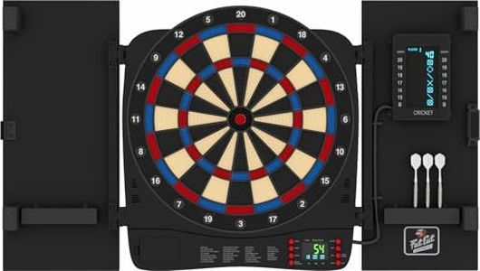 Fat Cat Cam Electronic Dartboard, 13.5" Compact Target Soft-Tip Dartboard and Cabinet Set