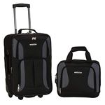 ROCKLAND Luggage 2-Piece Set, Black/Gray, One Size