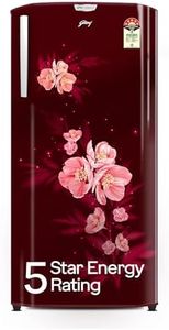 Godrej 180 L 5 Star | Turbo Cooling Technology | 24 Days Farm Freshness | Toughened Glass Shelves | Large Vegetable Tray | Direct Cool Single Door Refrigerator (RD EDGENEO 207E THF MP WN, Maple Wine)