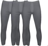 Pack of 3 Men's Extreme Hot Thermal Underwear Long John Brushed Inside Free Post Size S-XXL (Small, Grey)